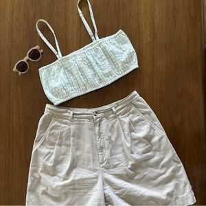 Laude the Label gingham bandeau elastic crop top NWT